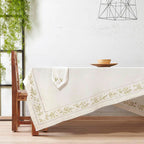 Λινό Τραπεζομάντηλο Σετ 7τμχ Αιγαίον Μαργαρίτα 115X165 White